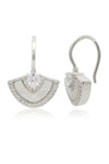 CHIC NOEL MOTHER OF PEARL FAN EARRINGS SILVER Bevilles Jewellers 