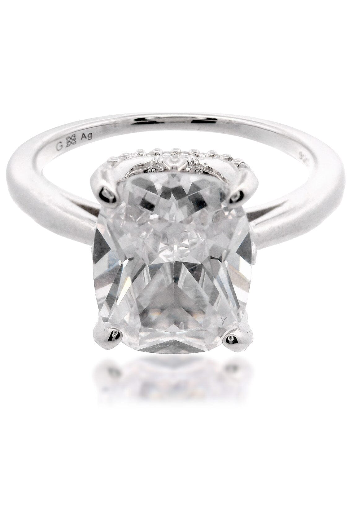 SYDNEY SOIRÉE ELAINE CUSHION CUT RING SILVER Bevilles Jewellers 