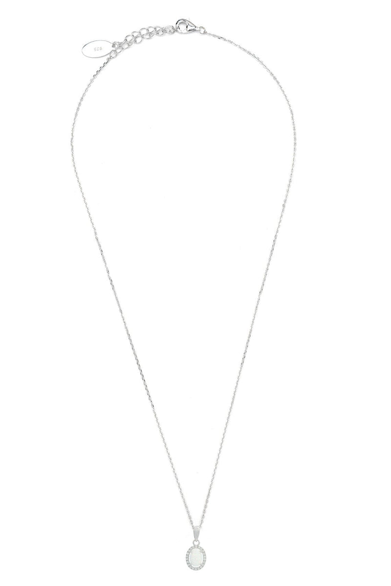 OPAL GLOW BLACKWATTLE WHITE CREATED OPAL PENDANT SILVER Bevilles Jewellers 