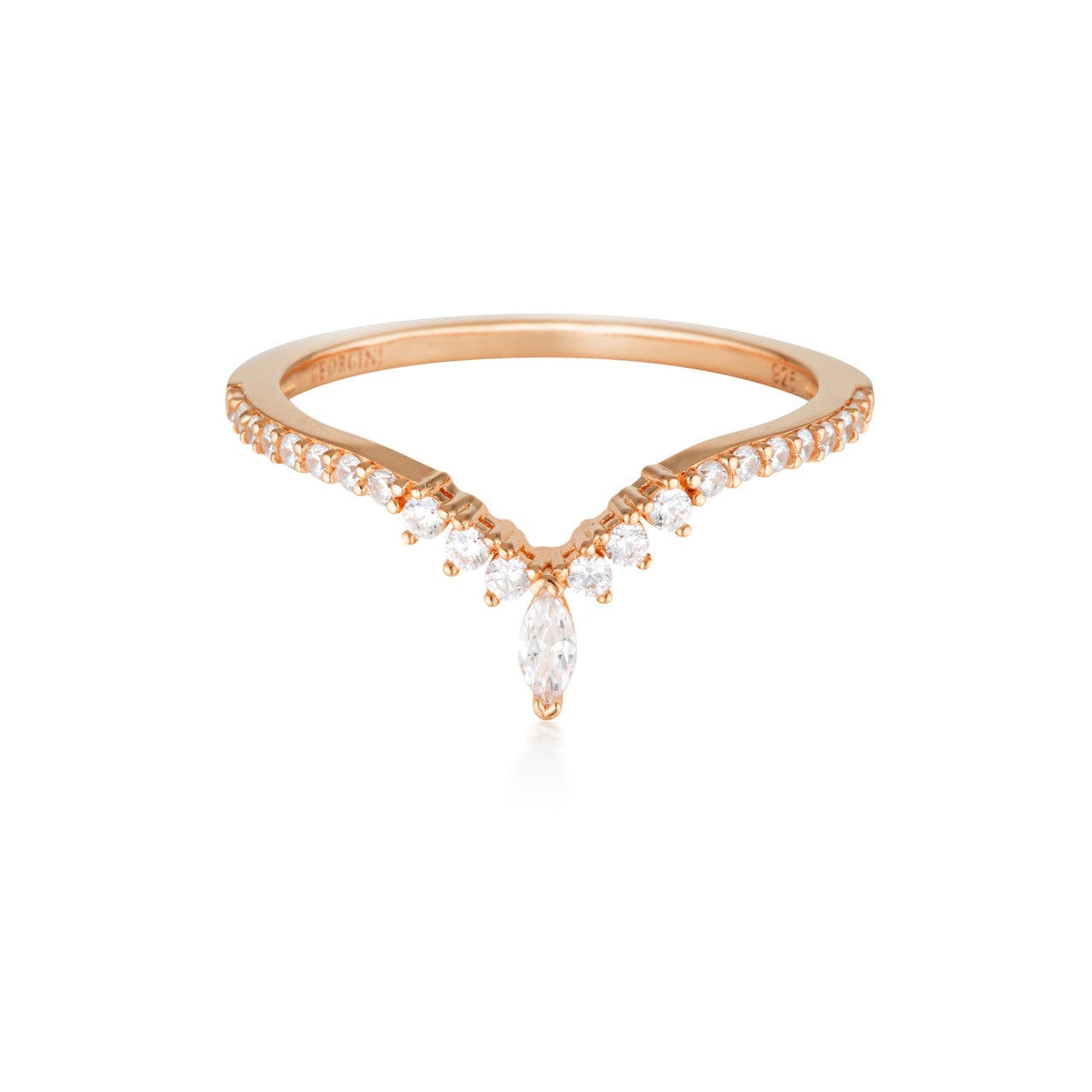 Georgini Rock Star Tiara Rose Gold Ring - 9 Rings Georgini 