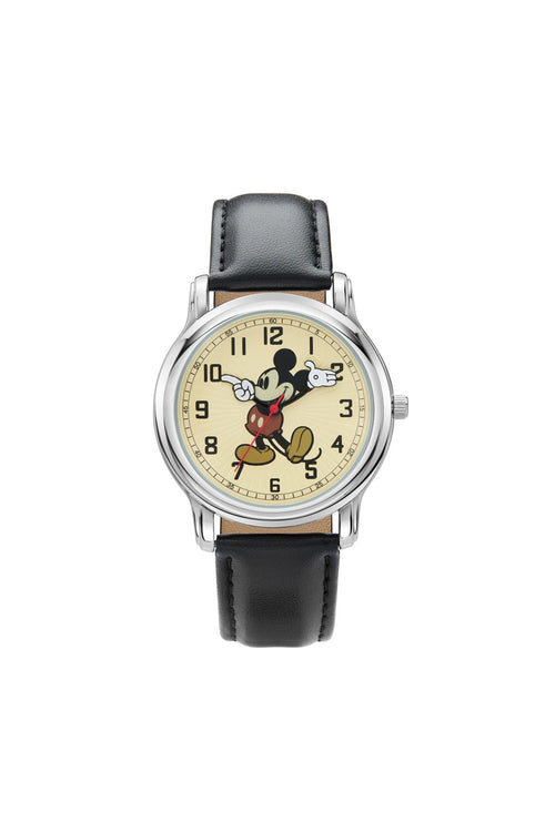 Disney Prime Mickey Collectors Edition 36mm Black Leather Watch Watches Disney 