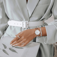 Daniel Wellington Iconic Link 36 Rose Gold & White Watch Watches Daniel Wellington 