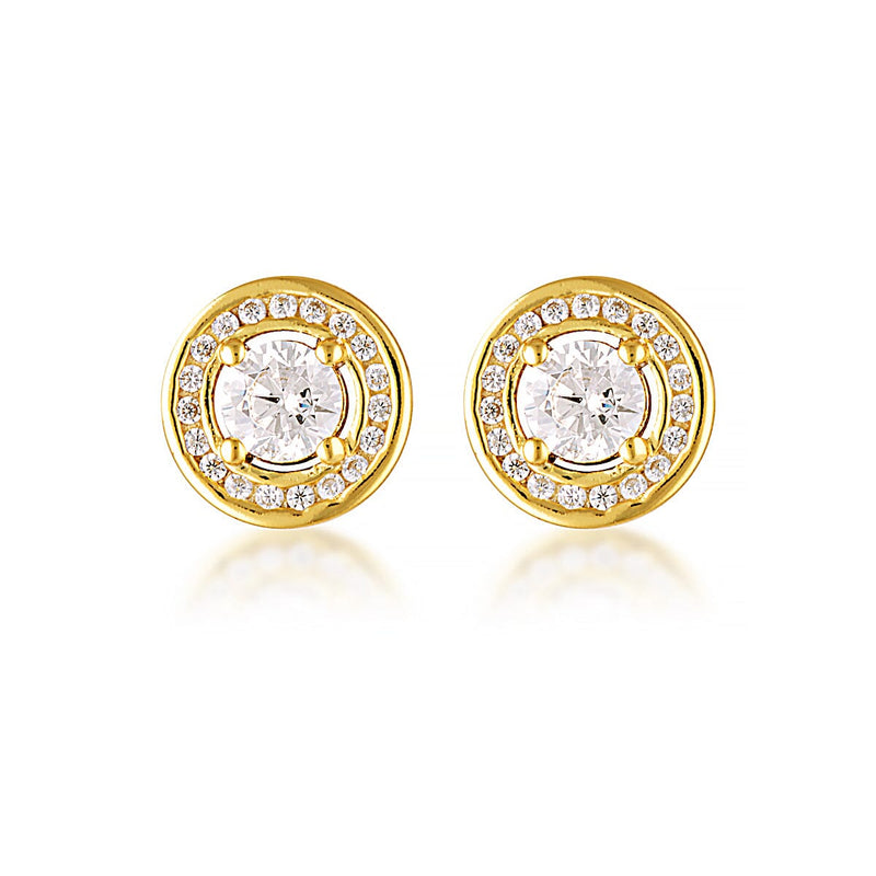 MILESTONE HALO EARRINGS IN GOLD Bevilles Jewellers 