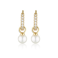 GEORGINI RED CARPET BABY PEARL HOOP GOLD Bevilles Jewellers 