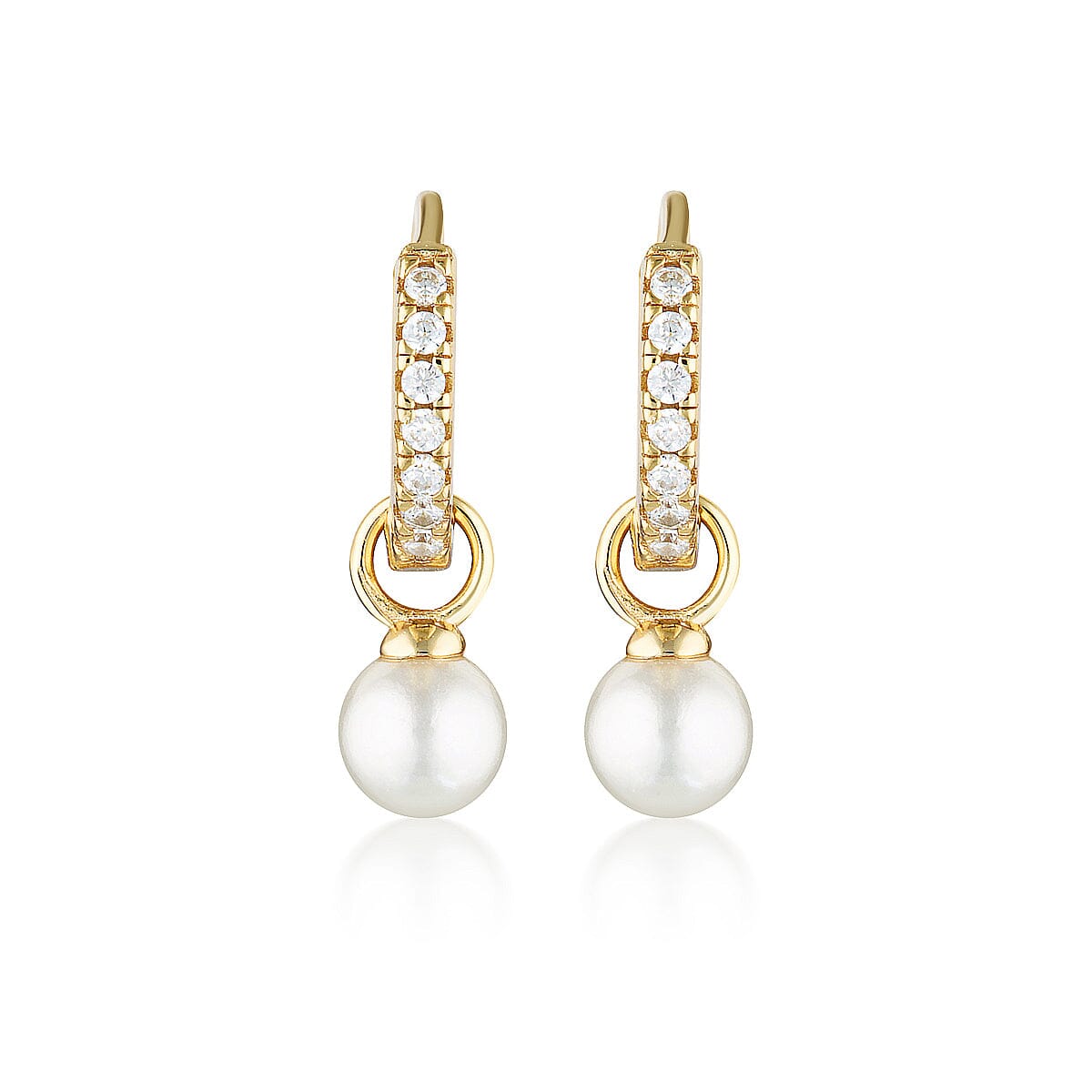 GEORGINI RED CARPET BABY PEARL HOOP GOLD Bevilles Jewellers 