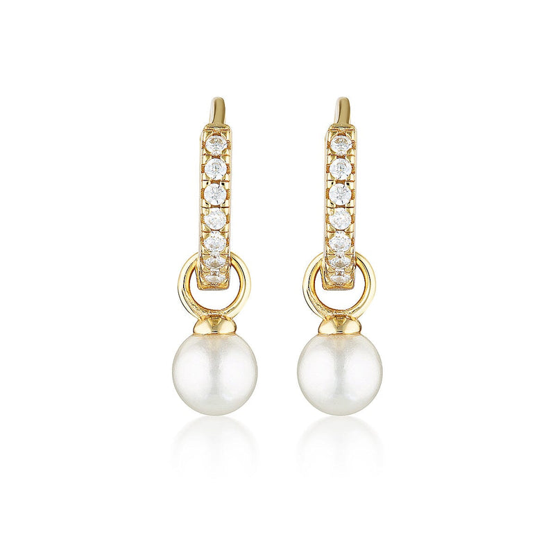 GEORGINI RED CARPET BABY PEARL HOOP GOLD Bevilles Jewellers 