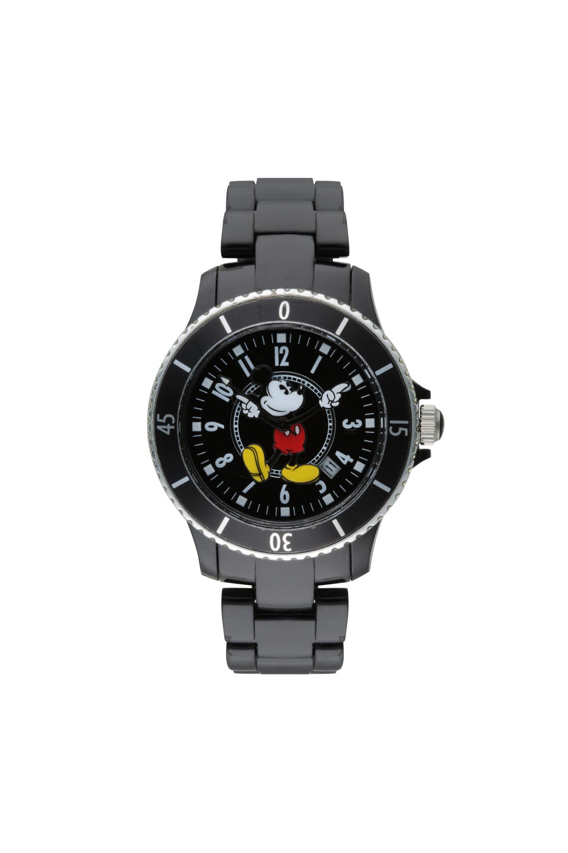 Disney Mickey Sports 40mm Black Dial Black Stainless Steel Watch Watches Disney 