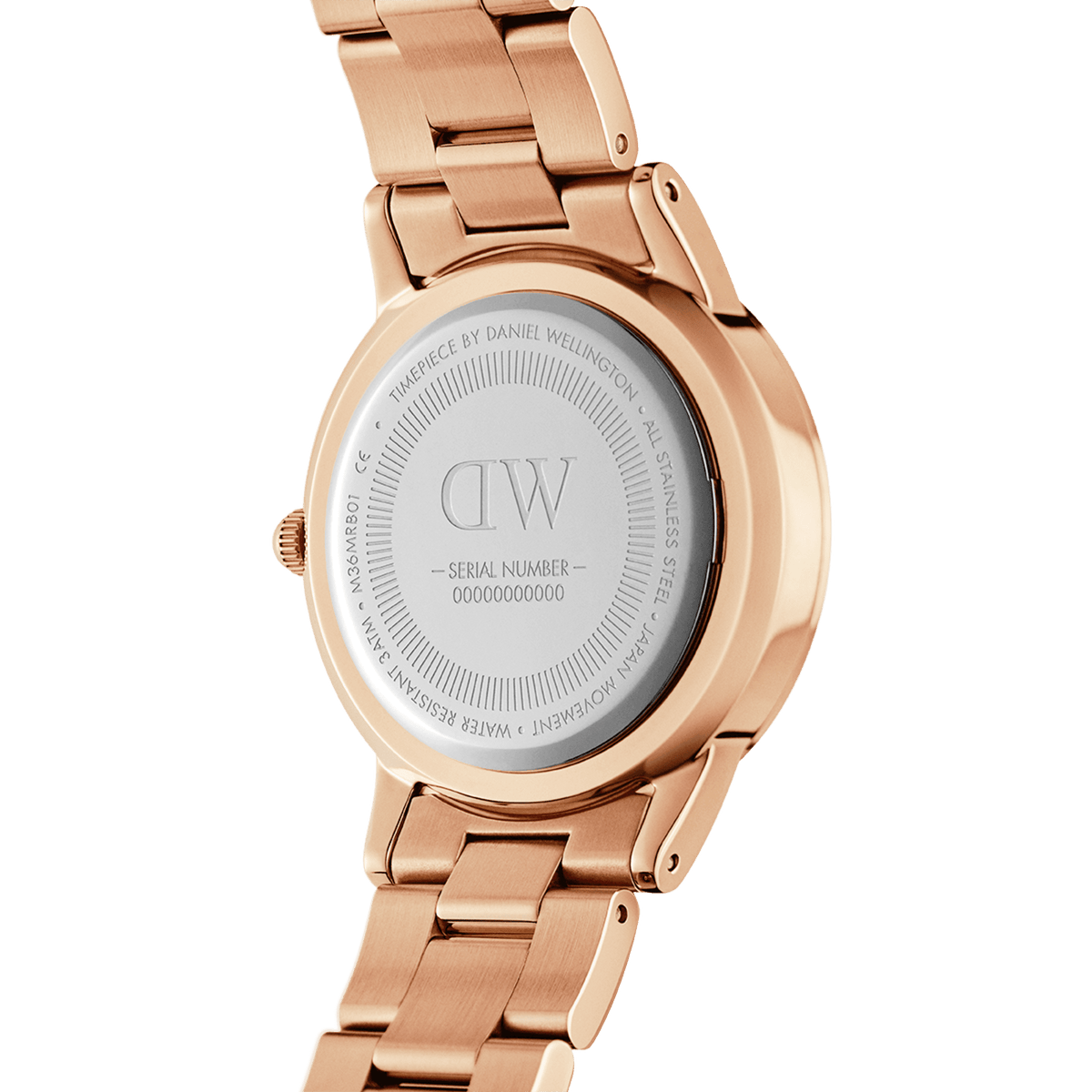 Daniel Wellington Iconic Link 36 Rose Gold & Black Watch Watches Daniel Wellington 
