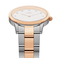 Daniel Wellington Iconic Link Lumine 28 Rose Gold & Silver White Watch Watches Daniel Wellington 