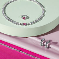Chiara Ferragni Diamond Heart White Heart Hoop Earrings Chiara Ferragni 