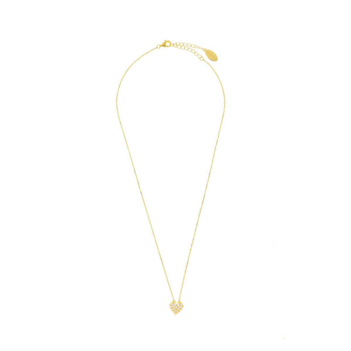 SWEETHEART SPARKLY HEART PENDANT GOLD Bevilles Jewellers 