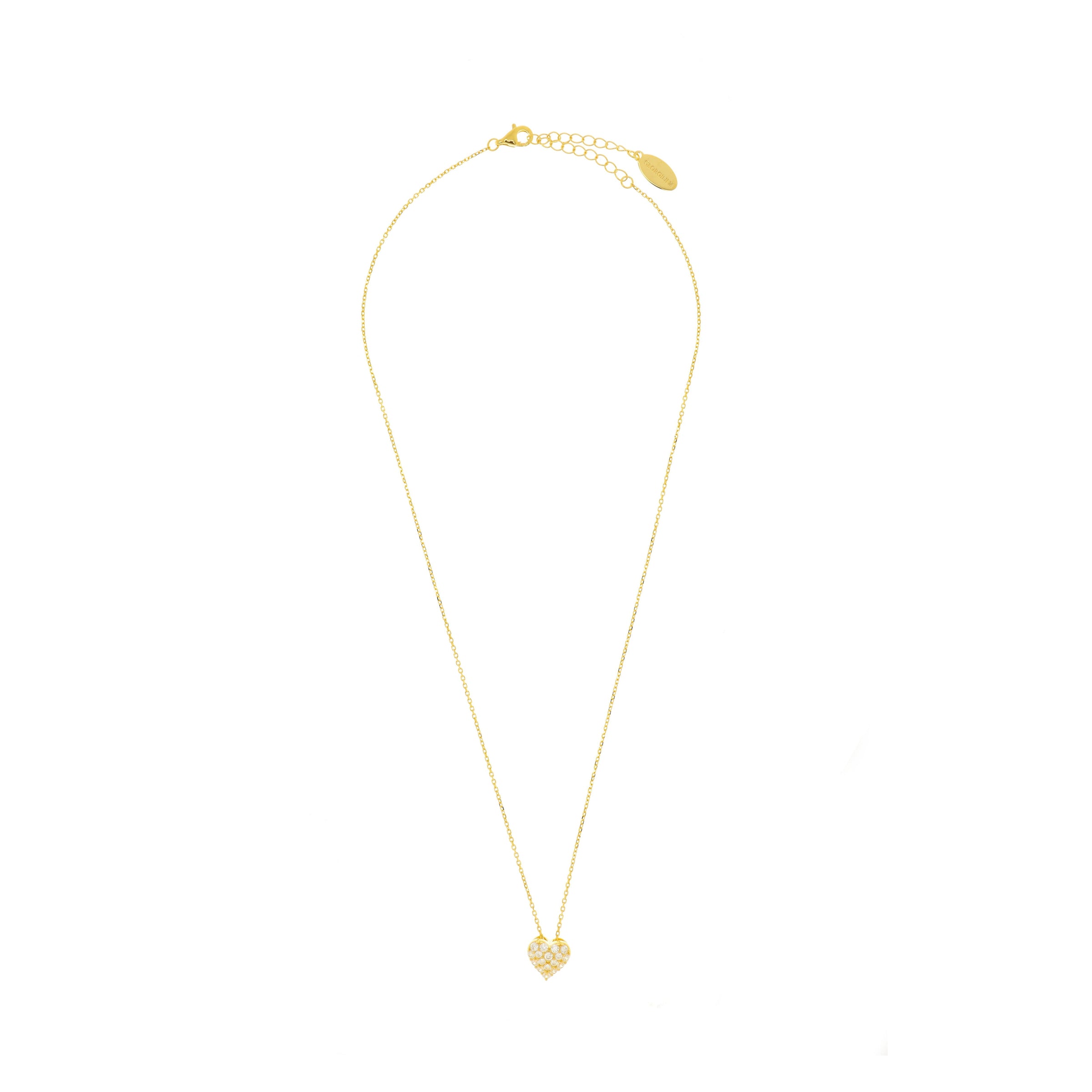 SWEETHEART SPARKLY HEART PENDANT GOLD Bevilles Jewellers 
