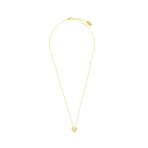 SWEETHEART SPARKLY HEART PENDANT GOLD Bevilles Jewellers 
