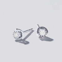 Halo Stud Earrings with 0.05ct of Diamonds in Sterling Silver Earrings Bevilles 