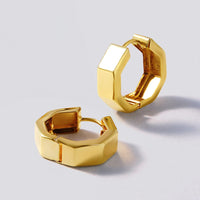 9ct Yellow Gold Silver Infused Mini 7 Sided Huggie Earrings Bevilles Jewellers 