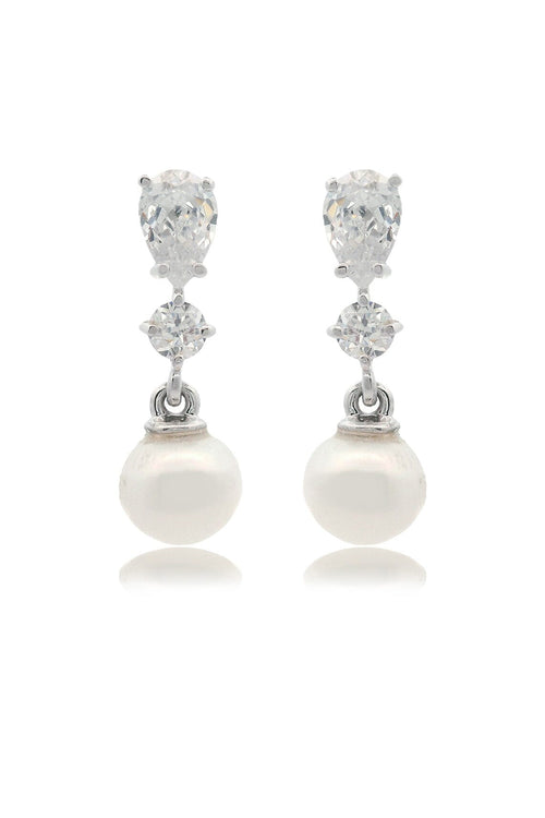 CHIC NOEL FRESHWATER PEARL PYRMONT EARRINGS SILVER Bevilles Jewellers 