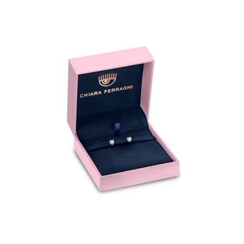 Chiara Ferragni Diamond Heart White Heart Earrings Chiara Ferragni 
