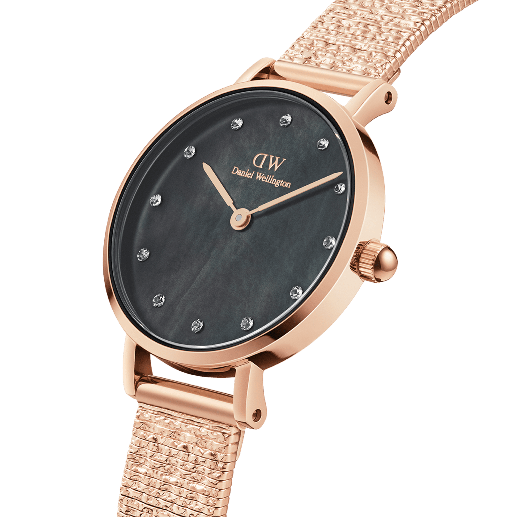 Daniel Wellington Petite 28 Lumine Rose Gold Mother of Pearl Black Watch Watches Daniel Wellington 