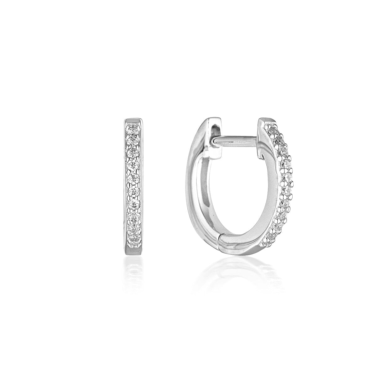 GEORGINI NOEL NIGHTS SHINE HOOP EARRINGS SILVER Bevilles Jewellers 