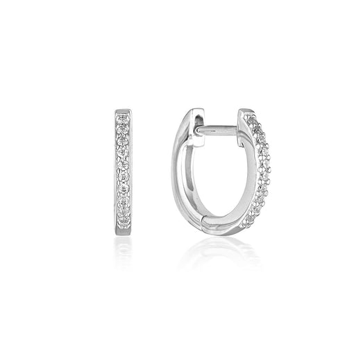 GEORGINI NOEL NIGHTS SHINE HOOP EARRINGS SILVER Bevilles Jewellers 