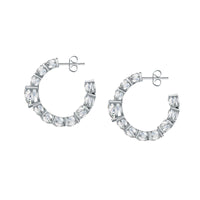 Chiara Ferragni Diamond Heart White Heart Hoop Earrings Chiara Ferragni 