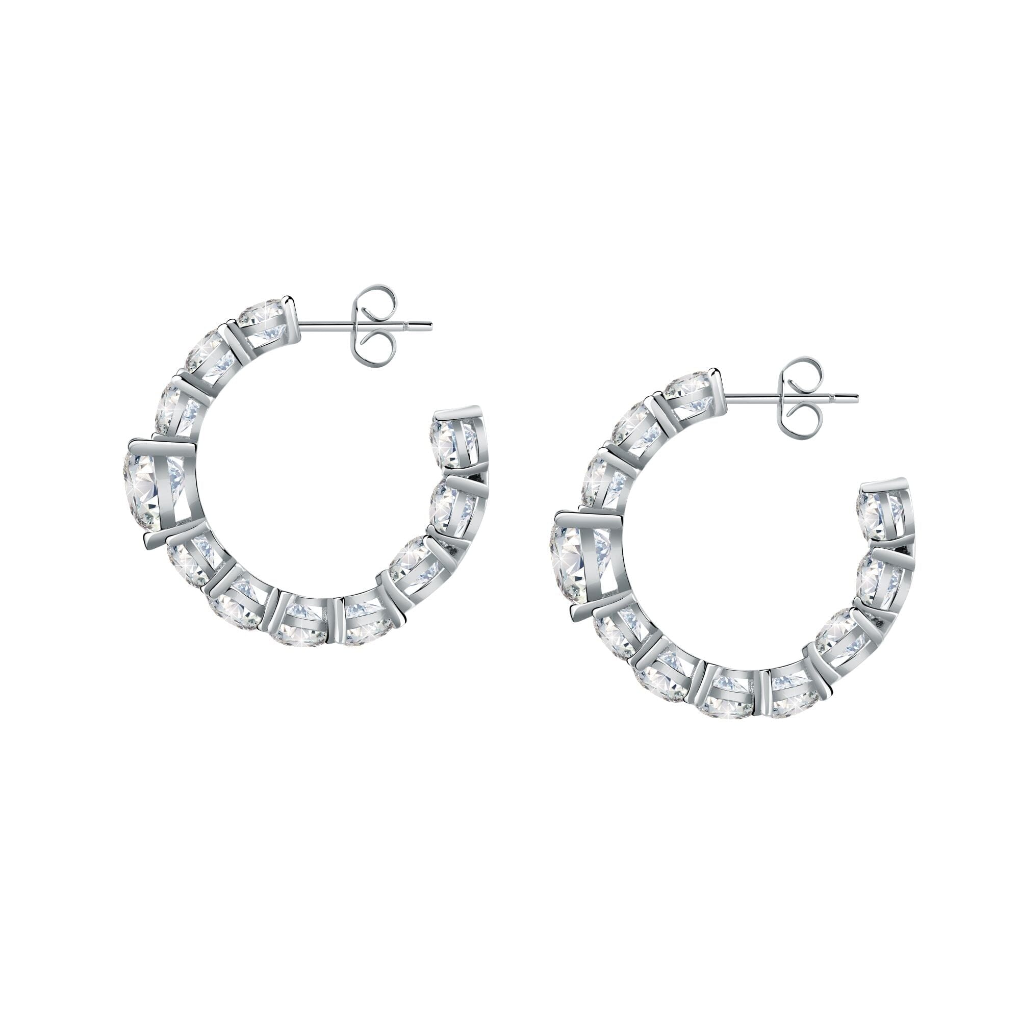 Chiara Ferragni Diamond Heart White Heart Hoop Earrings Chiara Ferragni 