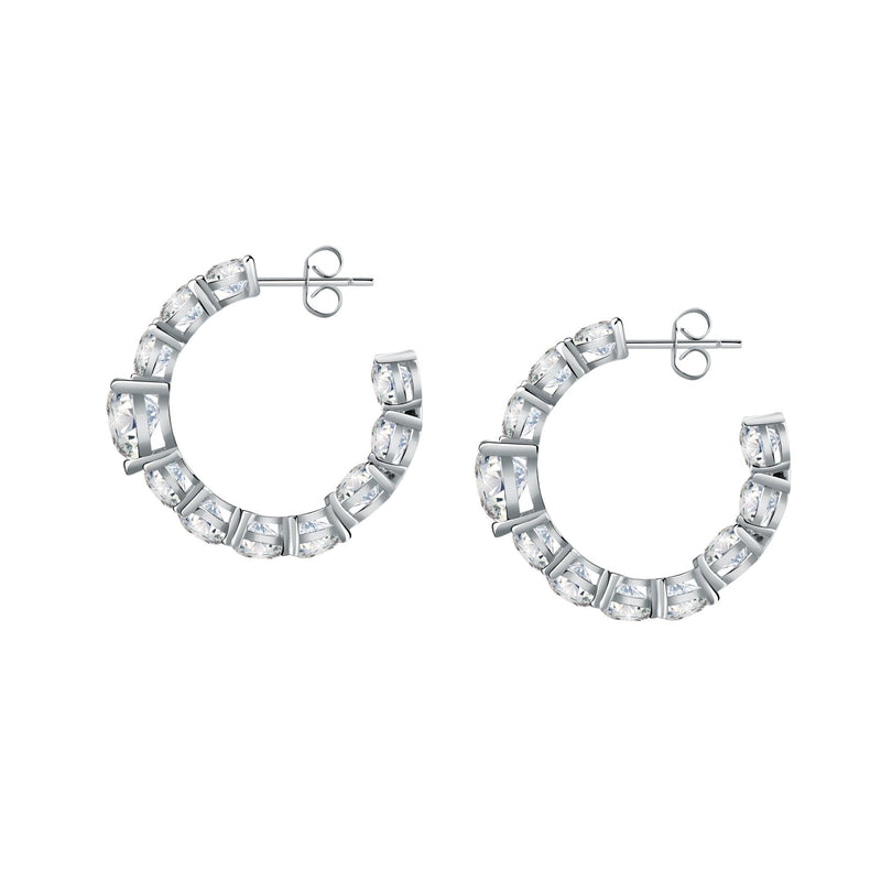 Chiara Ferragni Diamond Heart White Heart Hoop Earrings Chiara Ferragni 