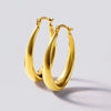 9ct Yellow Gold Silver Filled Tubular Graduated Oval Hoop Earrings Bevilles Jewellers 