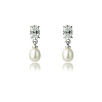 OCEANS WHITSUNDAYS FRESHWATER PEARL EARRINGS SILVER Bevilles Jewellers 