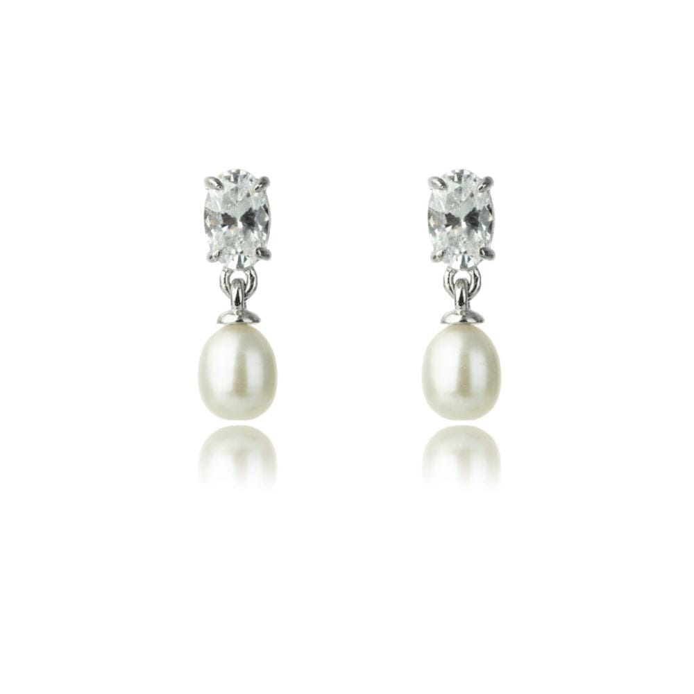 OCEANS WHITSUNDAYS FRESHWATER PEARL EARRINGS SILVER Bevilles Jewellers 