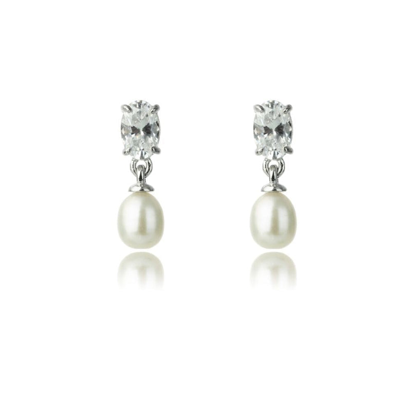 OCEANS WHITSUNDAYS FRESHWATER PEARL EARRINGS SILVER Bevilles Jewellers 
