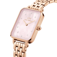 Daniel Wellington Quadro Lumine 20x26 5-Link Rose Gold & Mother of Pearl Pink Watch Watches Daniel Wellington 