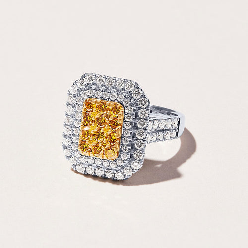Meera Emerald Halo Ring with 2.00ct of Laboratory Grown Diamonds in 9ct White Gold Rings Bevilles 