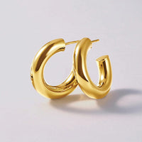 9ct Yellow Gold Silver Infused Medium Open Tube Hoop Earrings Earrings Bevilles Jewellers 