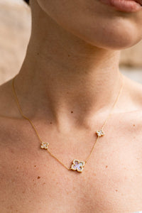 SYDNEY SOIRÉE FAIRWATER MOTHER OF PEARL DELUXE NECKLACE GOLD Bevilles Jewellers 