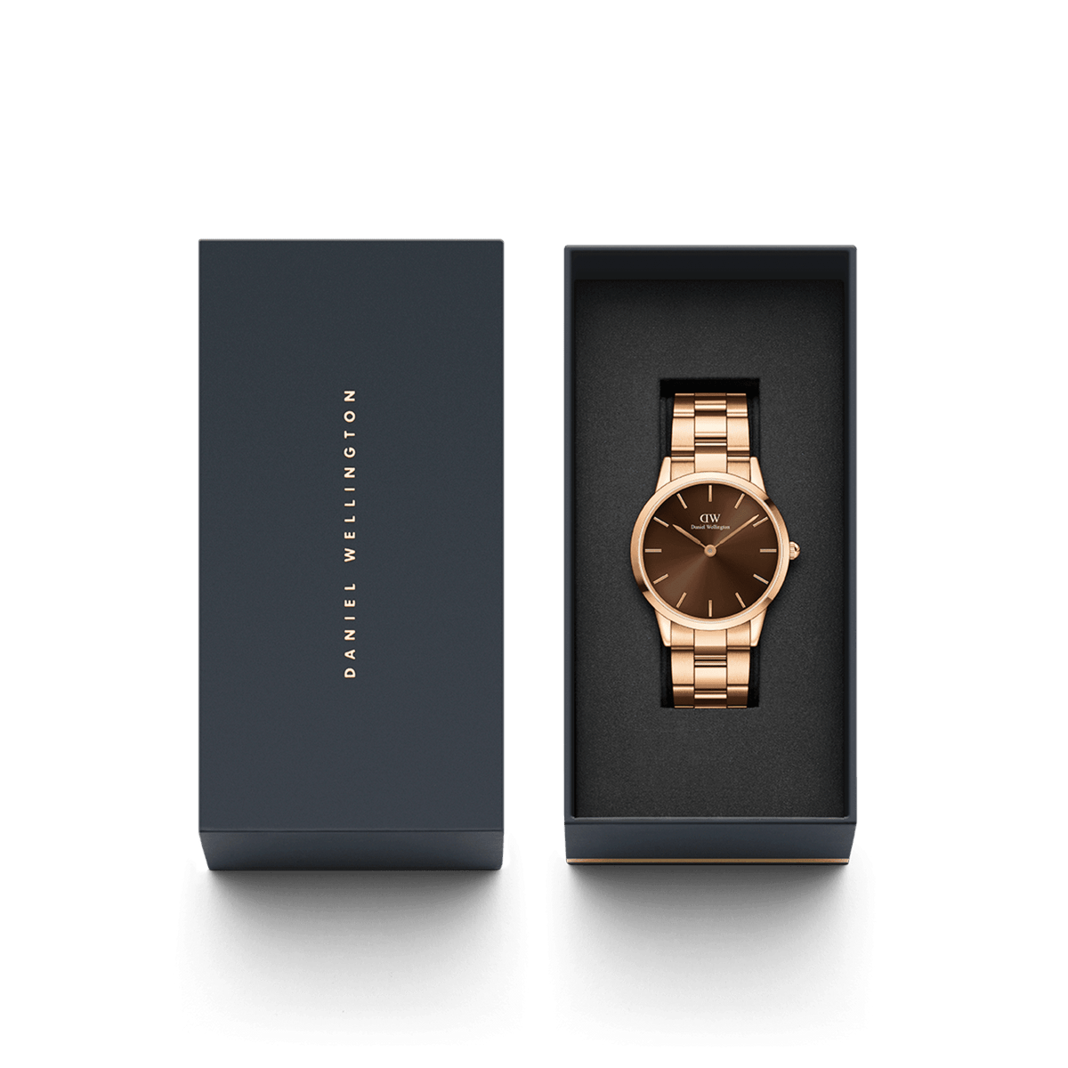 Daniel Wellington Iconic Link Amber 40 Rose Gold & Brown Watch Watches Daniel Wellington 