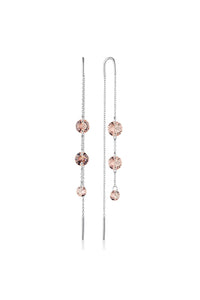 MIRAGE ETHEREAL MORGANITE THREADER EARRING SILVER Bevilles Jewellers 