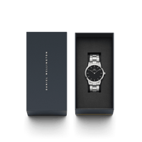 Daniel Wellington Iconic Link 36 Silver & Black Watch Watches Daniel Wellington 