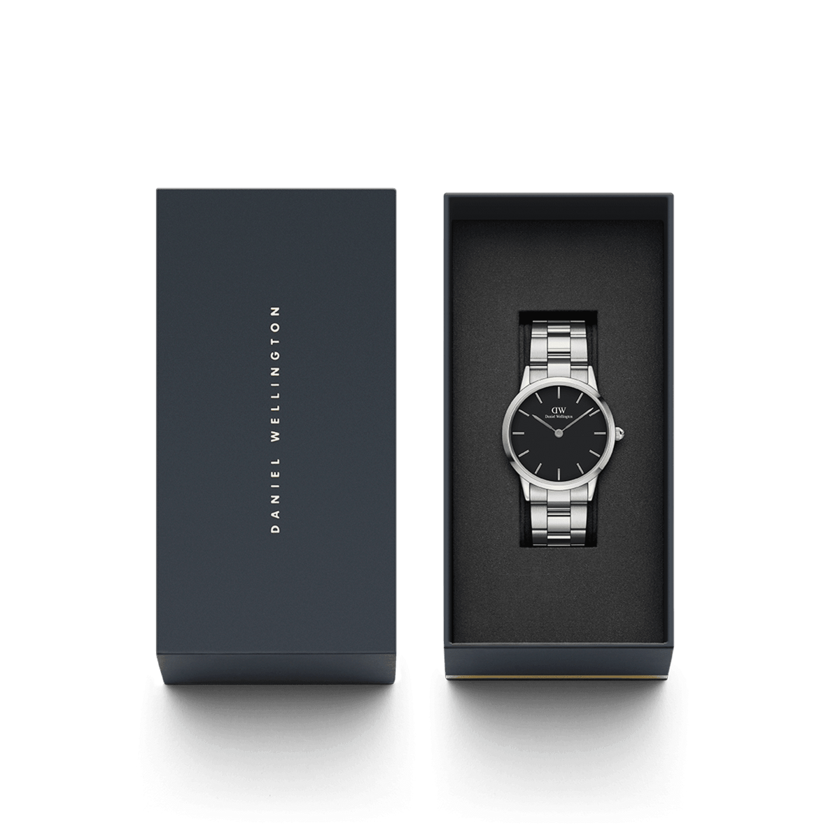 Daniel Wellington Iconic Link 36 Silver & Black Watch Watches Daniel Wellington 