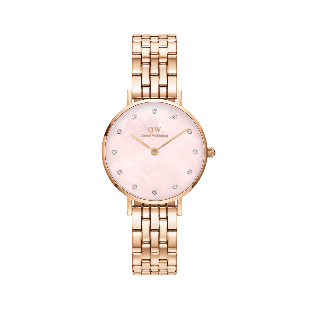 Daniel Wellington Petite Lumine 28 5-Link Rose Gold & Mother of Pearl Pink Watch Watches Daniel Wellington 