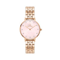 Daniel Wellington Petite Lumine 28 5-Link Rose Gold & Mother of Pearl Pink Watch Watches Daniel Wellington 