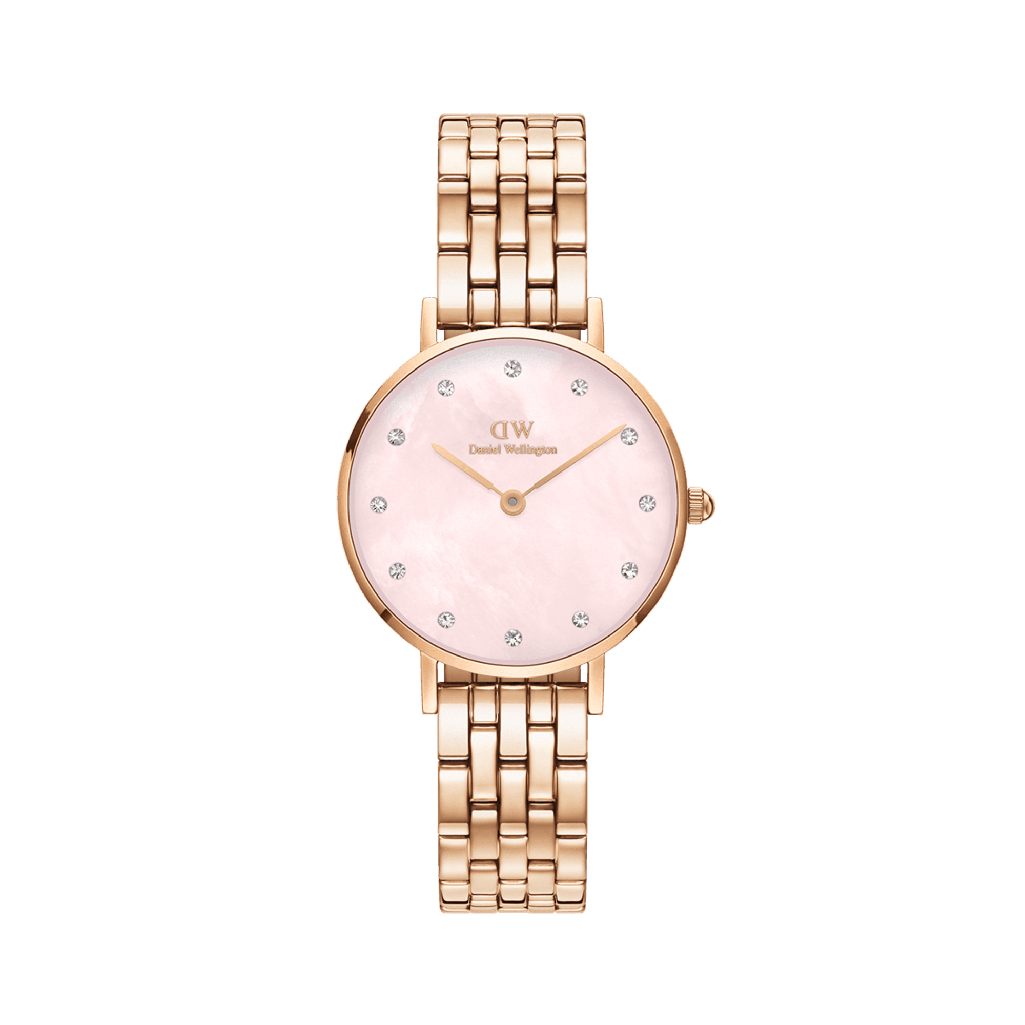 Daniel Wellington Petite Lumine 28 5-Link Rose Gold & Mother of Pearl Pink Watch Watches Daniel Wellington 