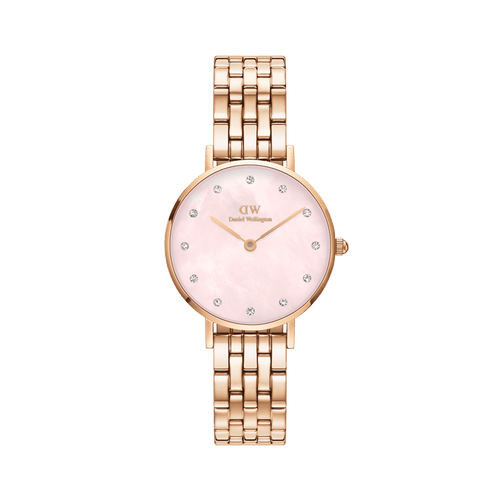 Daniel Wellington Petite Lumine 28 5-Link Rose Gold & Mother of Pearl Pink Watch Watches Daniel Wellington 
