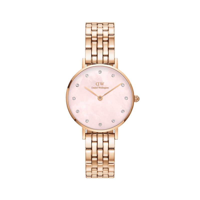 Daniel Wellington Petite Lumine 28 5-Link Rose Gold & Mother of Pearl Pink Watch Watches Daniel Wellington 