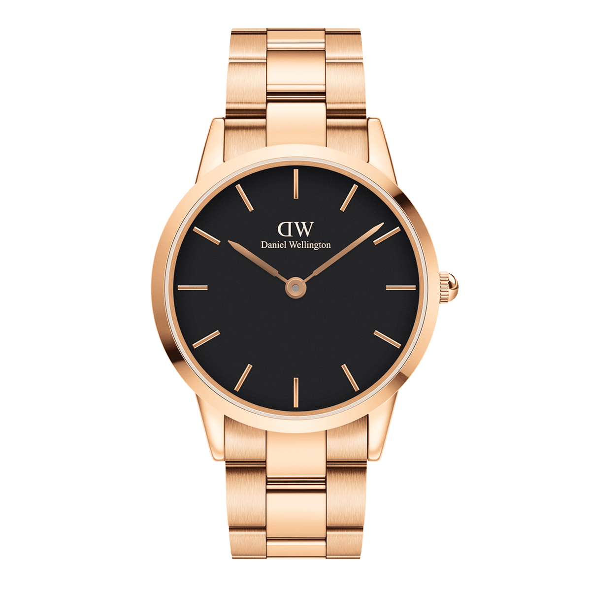 Daniel Wellington Iconic Link 36 Rose Gold & Black Watch Watches Daniel Wellington 