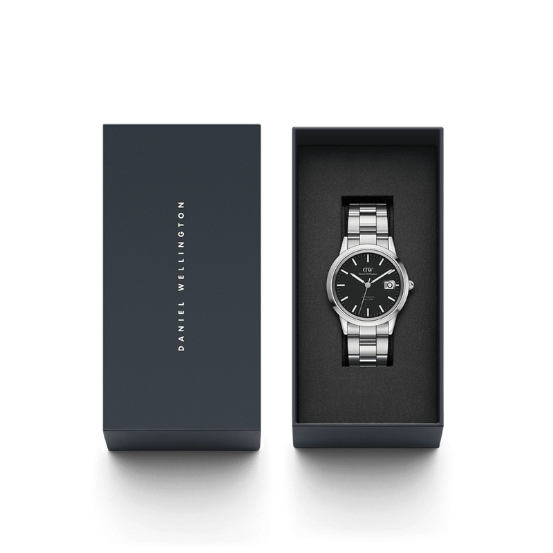 Daniel Wellington Iconic Link Automatic 40 Silver & Black Watch Watches Daniel Wellington 