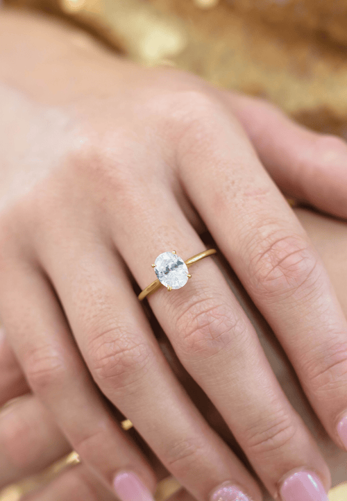 A CHRISTMAS JOURNEY ELLIPSE SOLITAIRE GOLD - 7 Bevilles Jewellers 