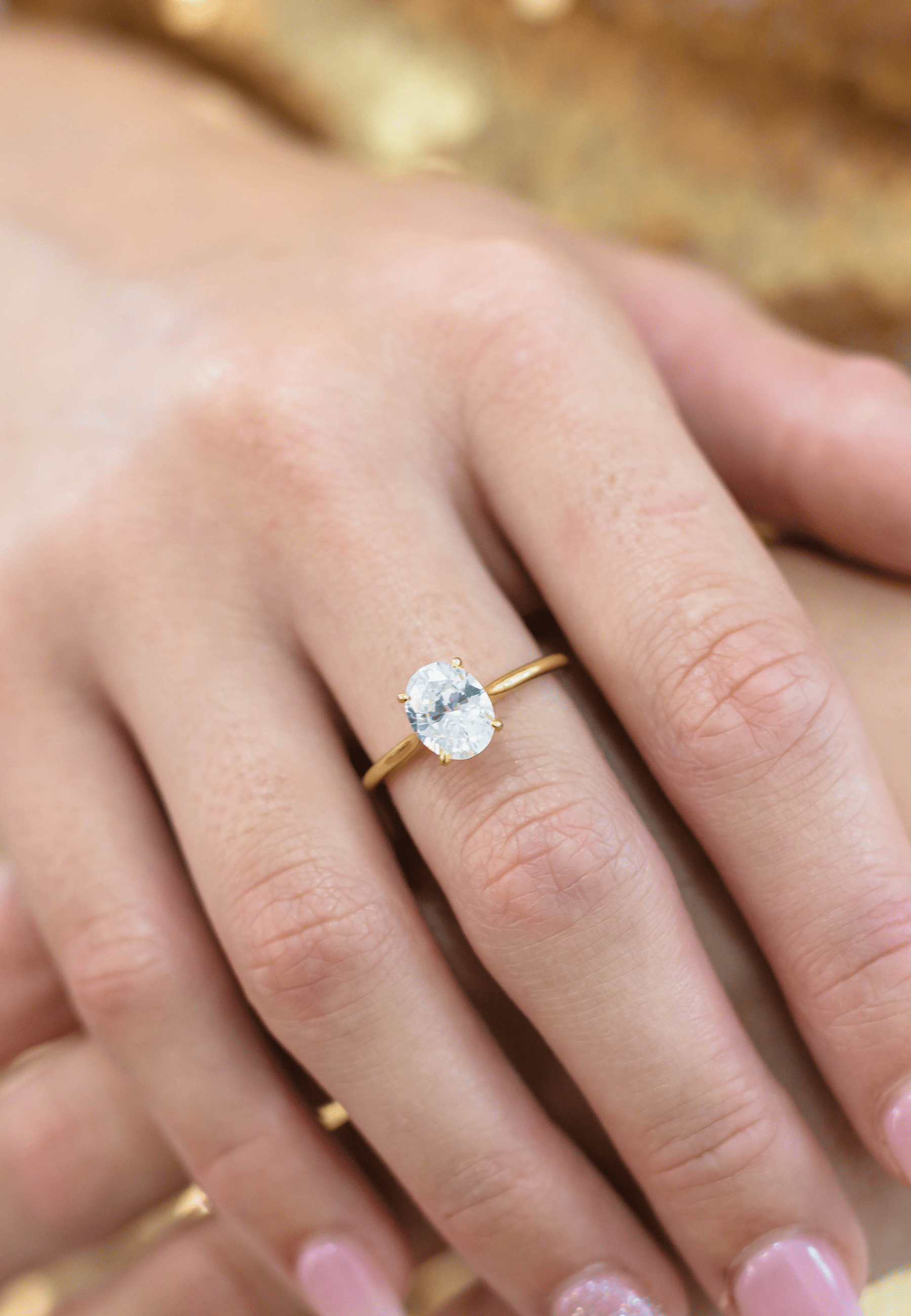A CHRISTMAS JOURNEY ELLIPSE SOLITAIRE GOLD - 6 Bevilles Jewellers 
