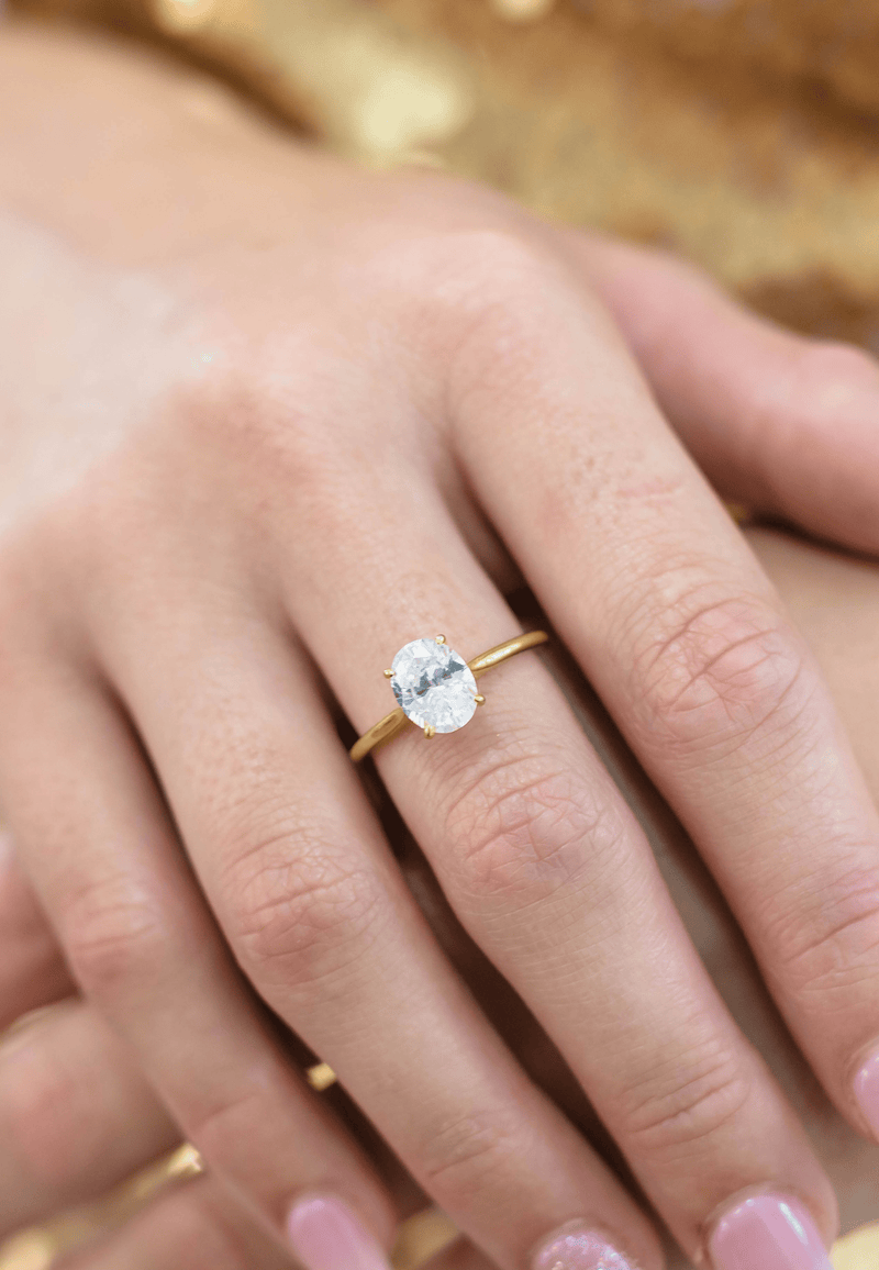 A CHRISTMAS JOURNEY ELLIPSE SOLITAIRE GOLD - 6 Bevilles Jewellers 