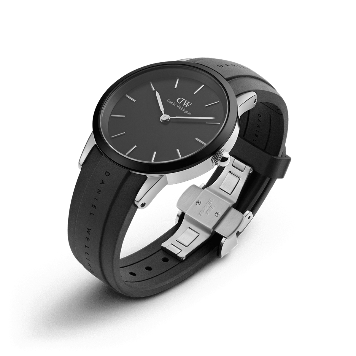 Daniel Wellington Iconic Motion 40 Silver & Black Watch Watches Daniel Wellington 